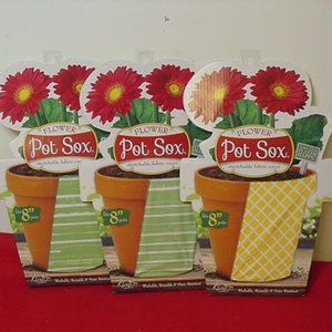 Potsox lot of 3 3-8" stretchable Fabric covers